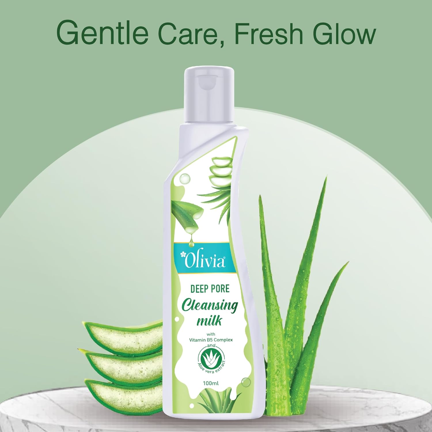 Olivia Aloe Vera Cleansing Milk, gentle face cleansing, hydrating skincare, makeup remover