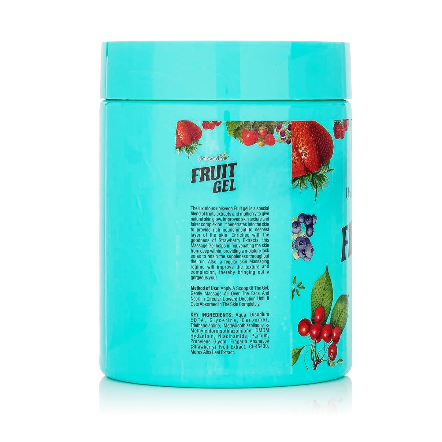 Unikveda Fruit Massage Gel, strawberry massage gel, hydrating gel, fresh glow skin care, professional massage