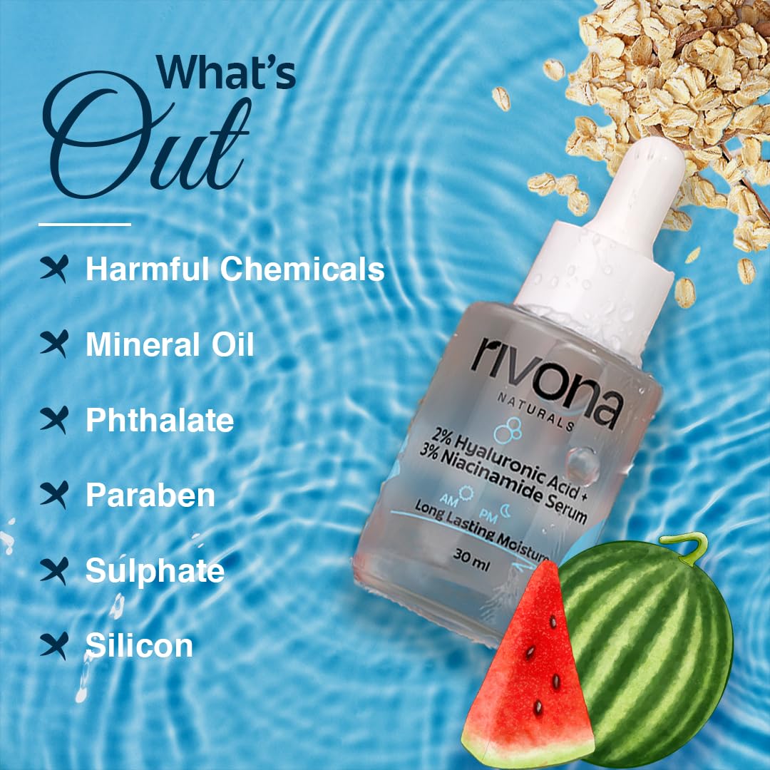 Rivona Niacinamide HA Serum, hydration face serum, oil balance skincare, daily serum