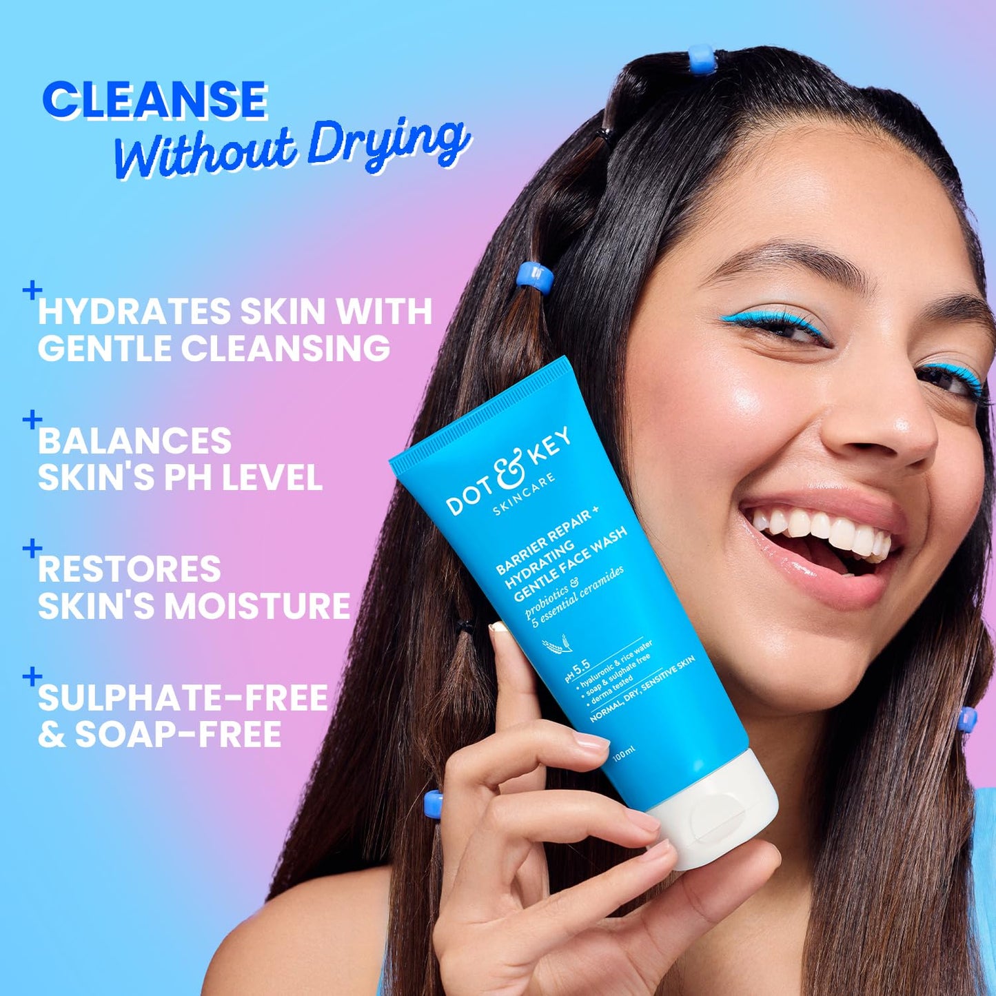 Dot & Key Barrier Repair Face Wash, gentle hydrating cleanser, moisture care face wash