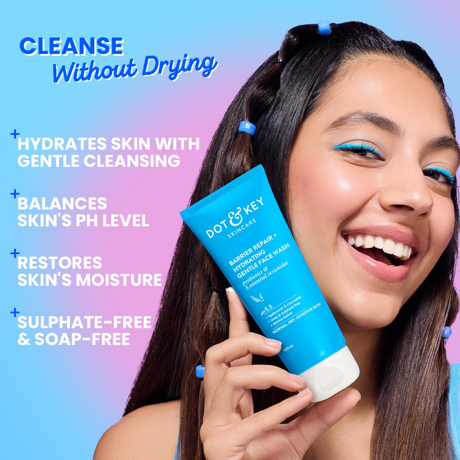 Dot & Key Barrier Repair Face Wash, gentle hydrating cleanser, moisture care face wash