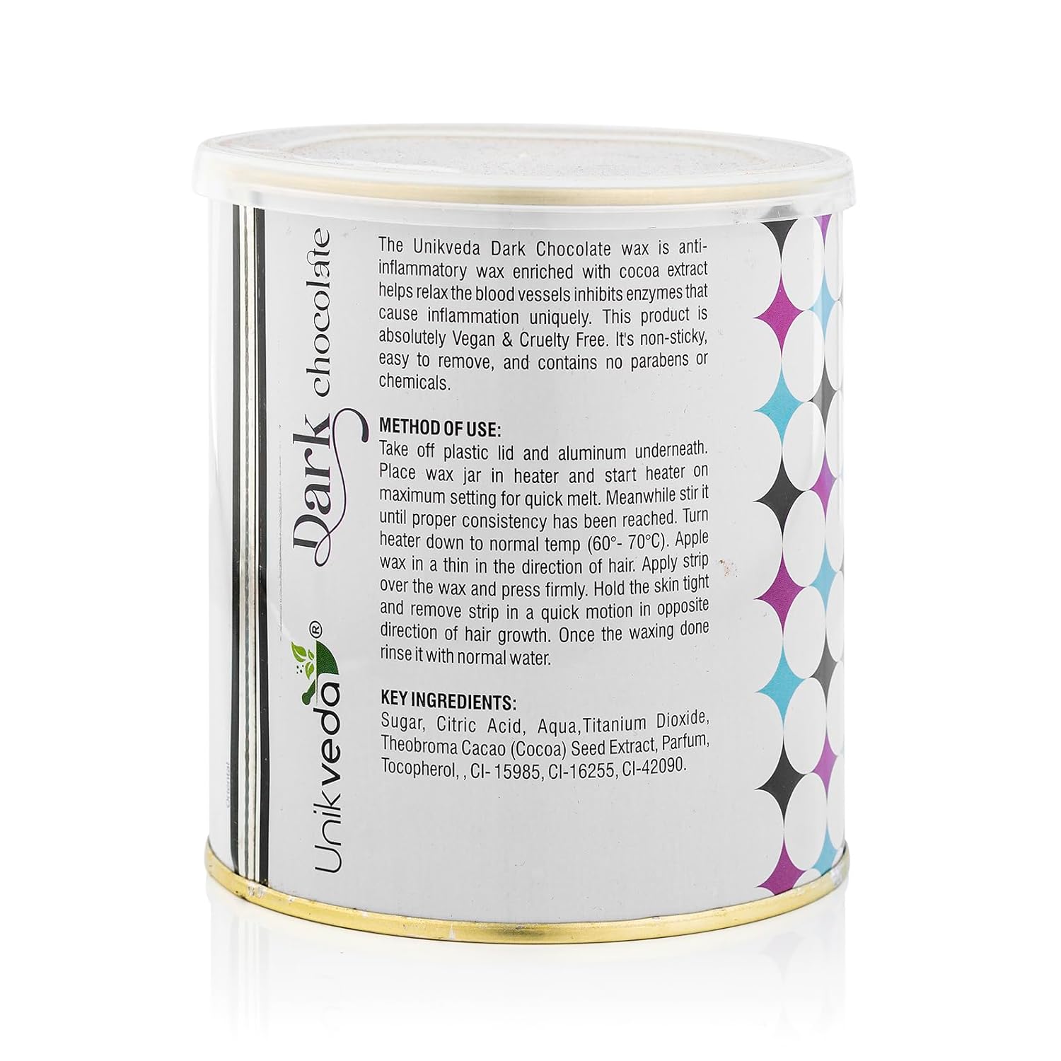Unikveda Dark Chocolate Wax, hair removal wax, smooth waxing care, professional salon wax, skin comfort