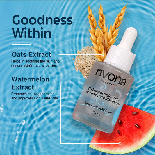 Rivona Niacinamide HA Serum, hydration face serum, oil balance skincare, daily serum