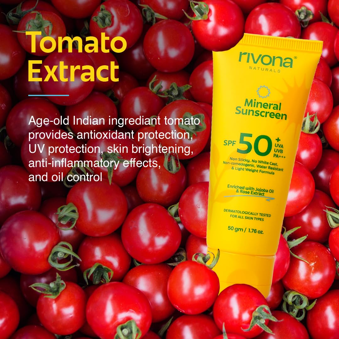 Rivona Mineral Sunscreen SPF 50, broad spectrum sun protection, daily sunscreen skincare