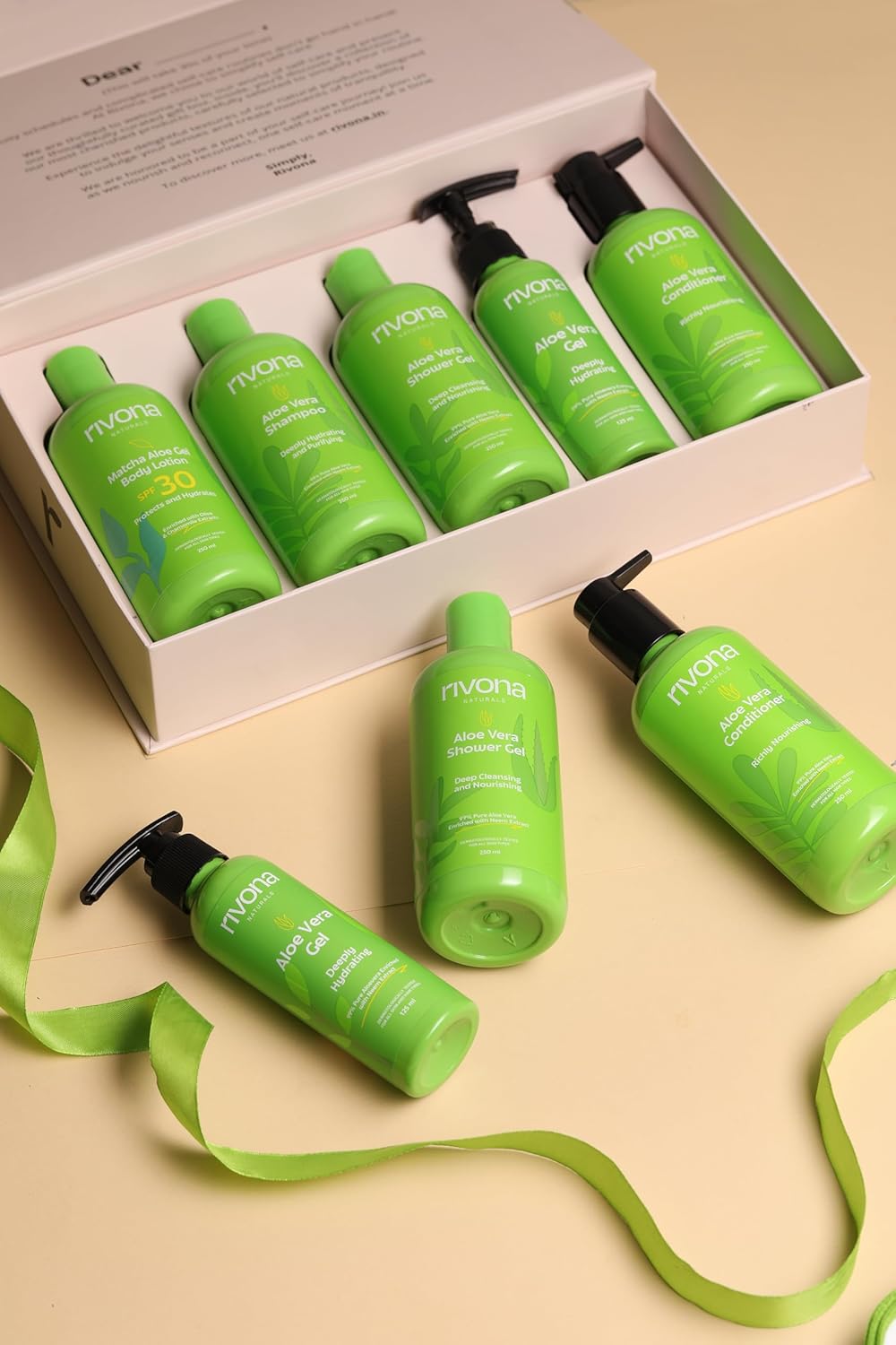 Rivona Aloe Alchemy Gift Set, aloe based skincare kit, premium gifting collection