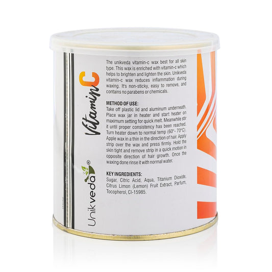 Unikveda Vitamin C Wax, brightening hair removal wax, hydrosoluble wax, salon waxing, smooth finish