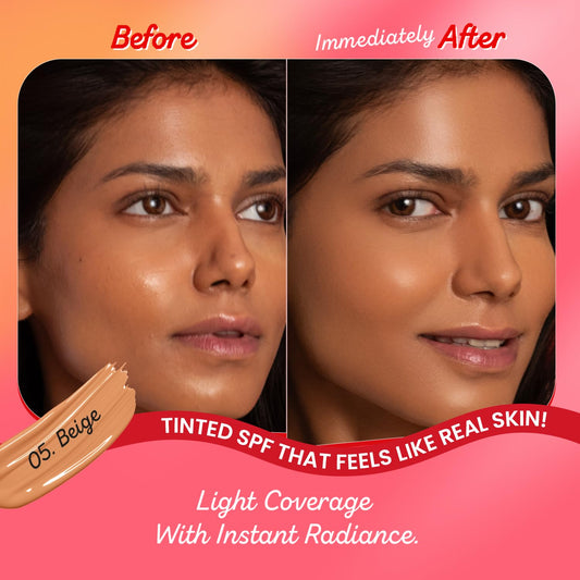 Dot & Key Strawberry Dew Tinted Sunscreen, beige shade glow sun care