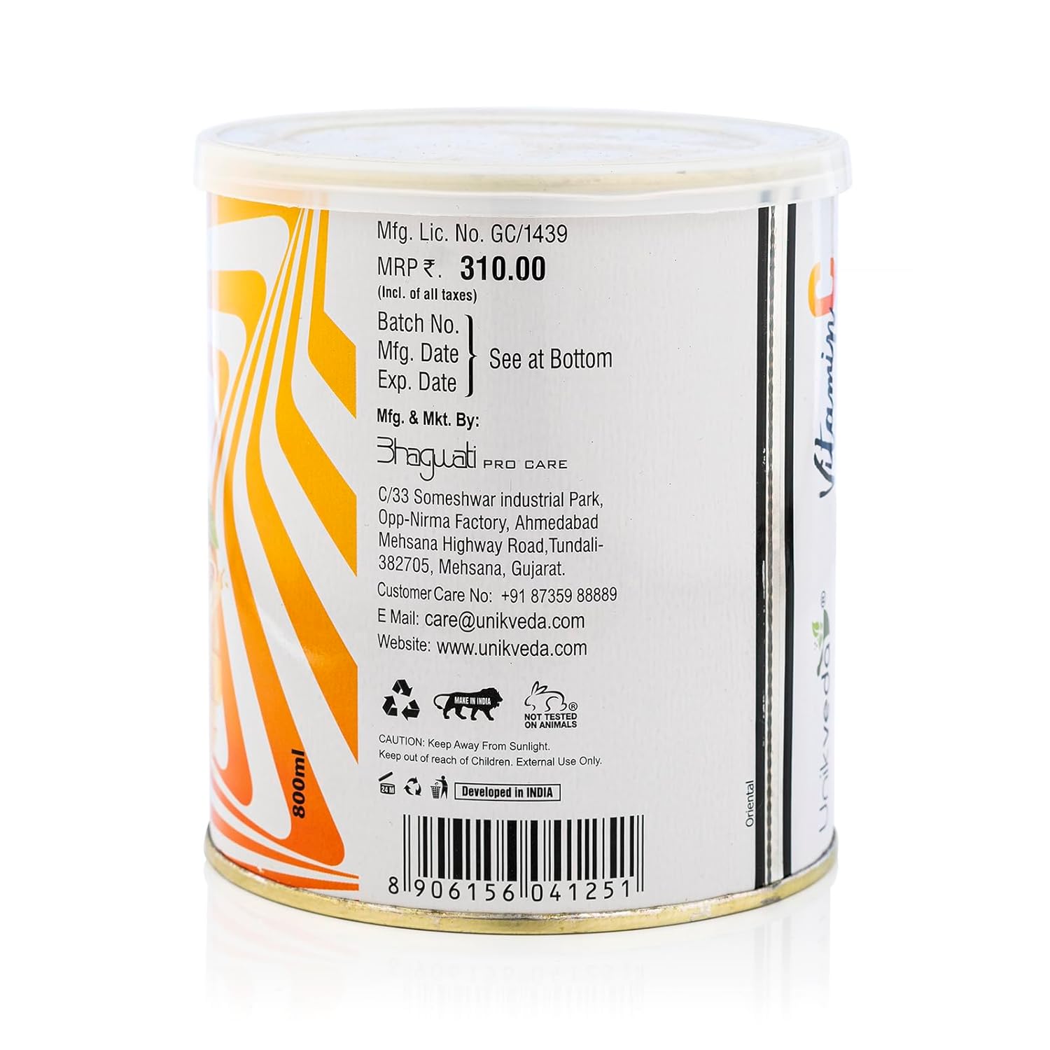 Unikveda Vitamin C Wax, brightening hair removal wax, hydrosoluble wax, salon waxing, smooth finish