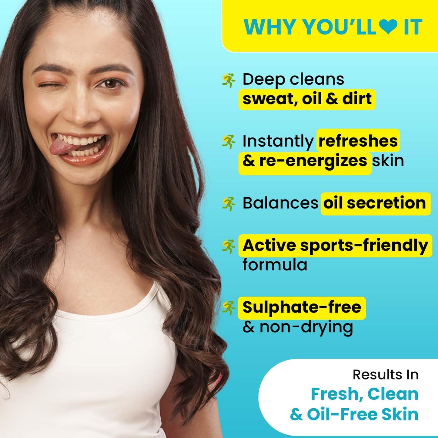 Dot & Key Lime Rush Sports Face Wash, sweat control cleansing, refreshing face wash