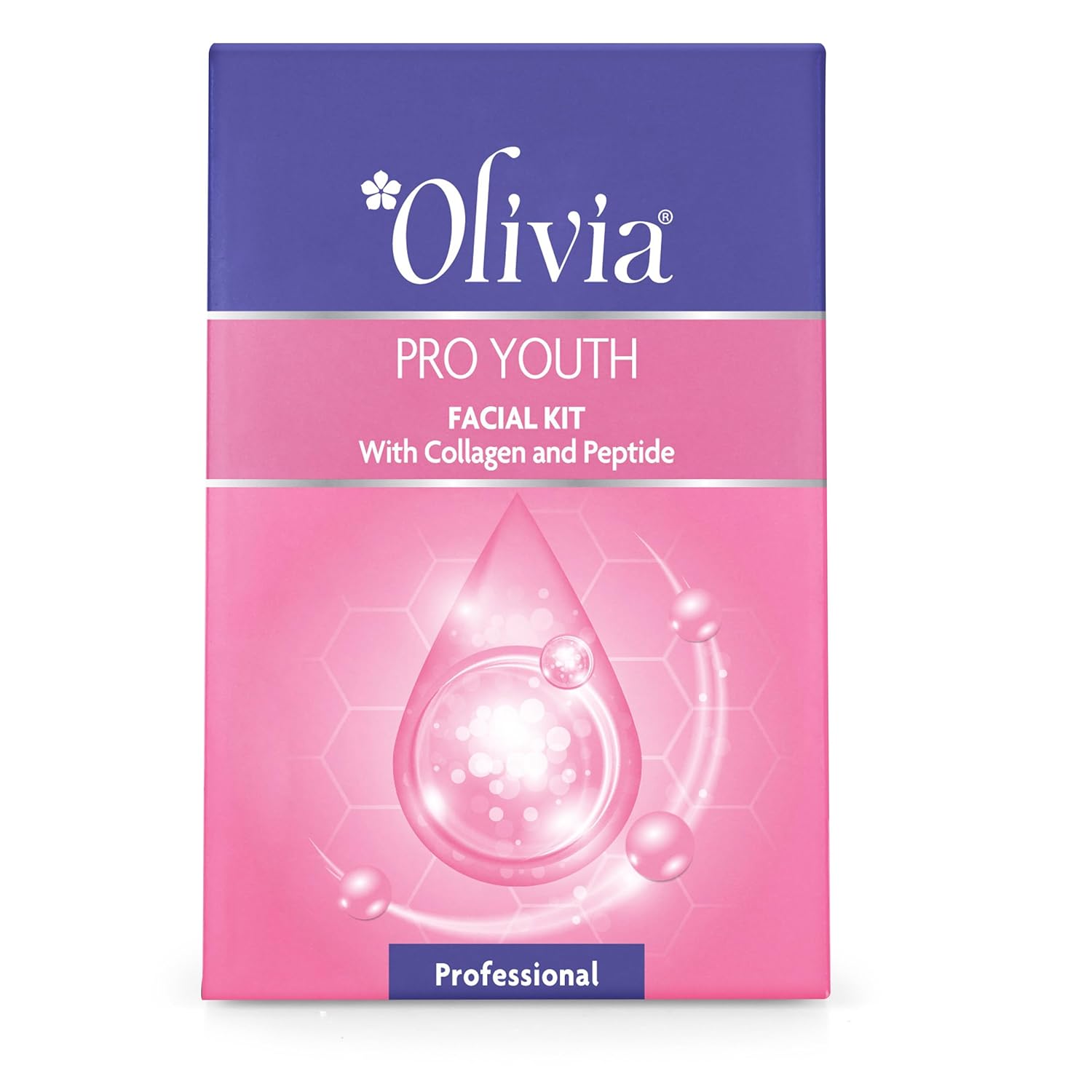 Olivia Pro Youth Facial Kit, collagen peptide facial care, firm look skin treatment, professional salon facial