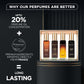 BellaVita Luxury Men’s Perfume Gift Set featuring four 20 ml premium, long-lasting fragrances for men.