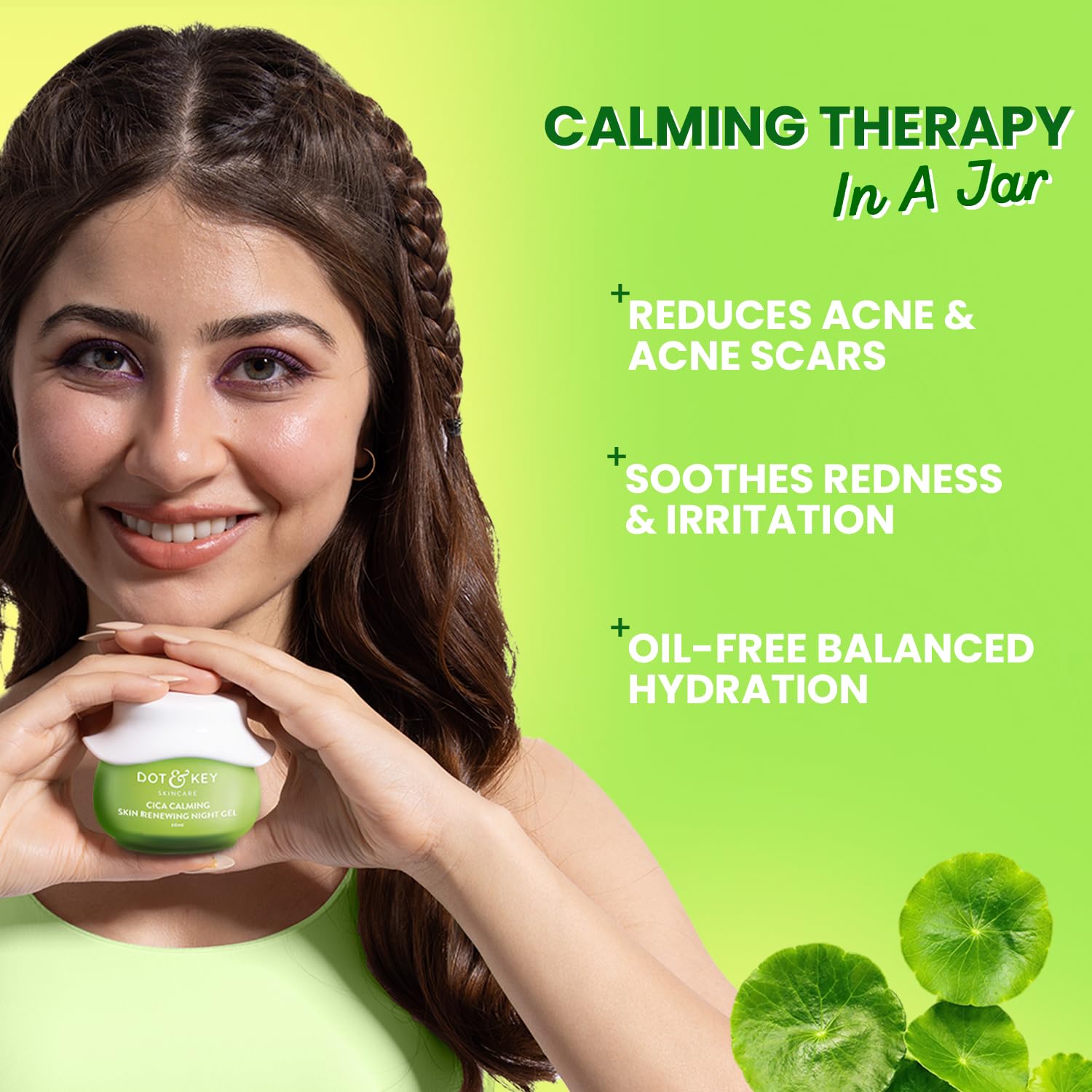 Dot & Key Cica Calming Night Gel, overnight soothing care, hydrating night gel, calming skincare