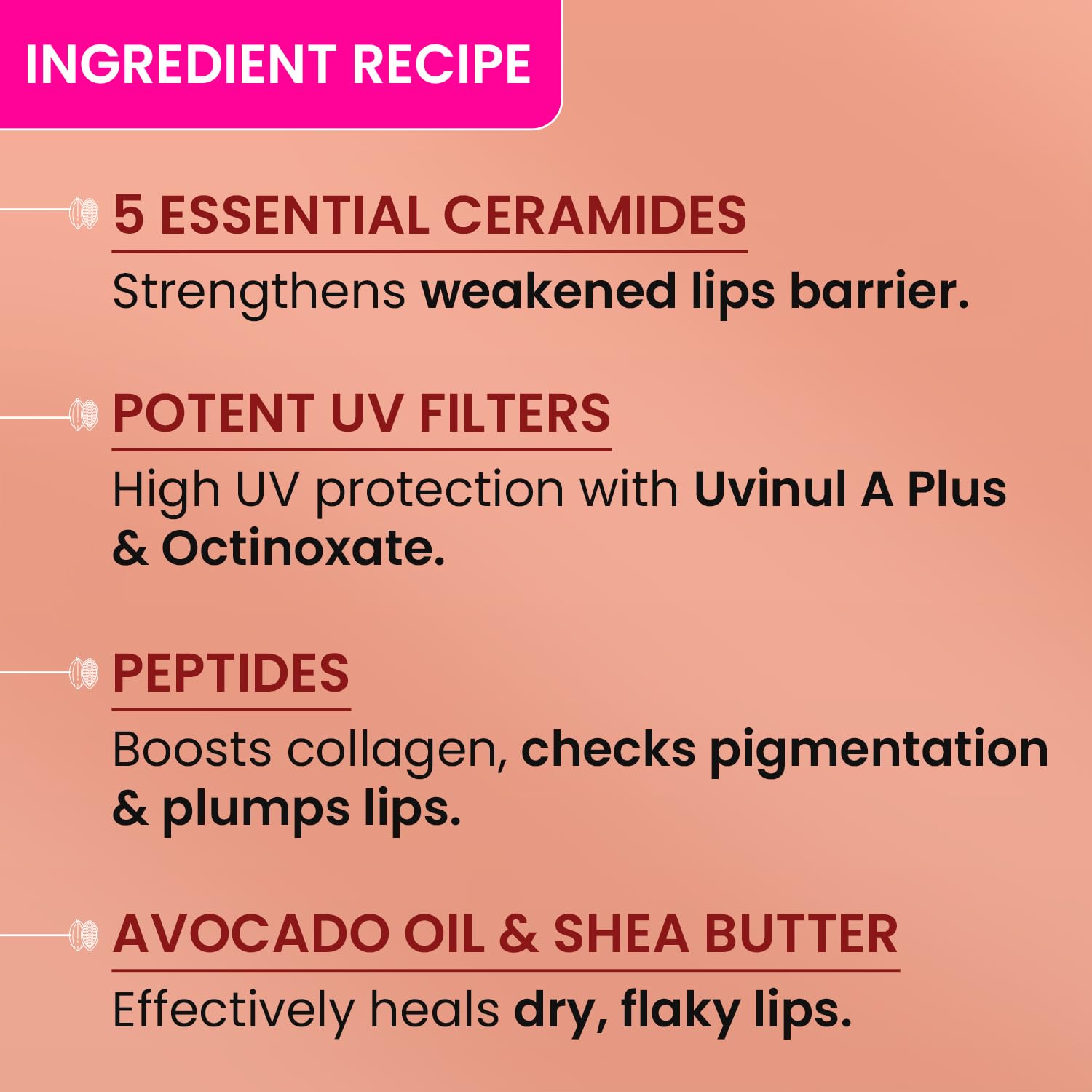 Dot & Key Ceramide Peptide Lip Balm, warm nude lip balm, spf lip care, nourished lips