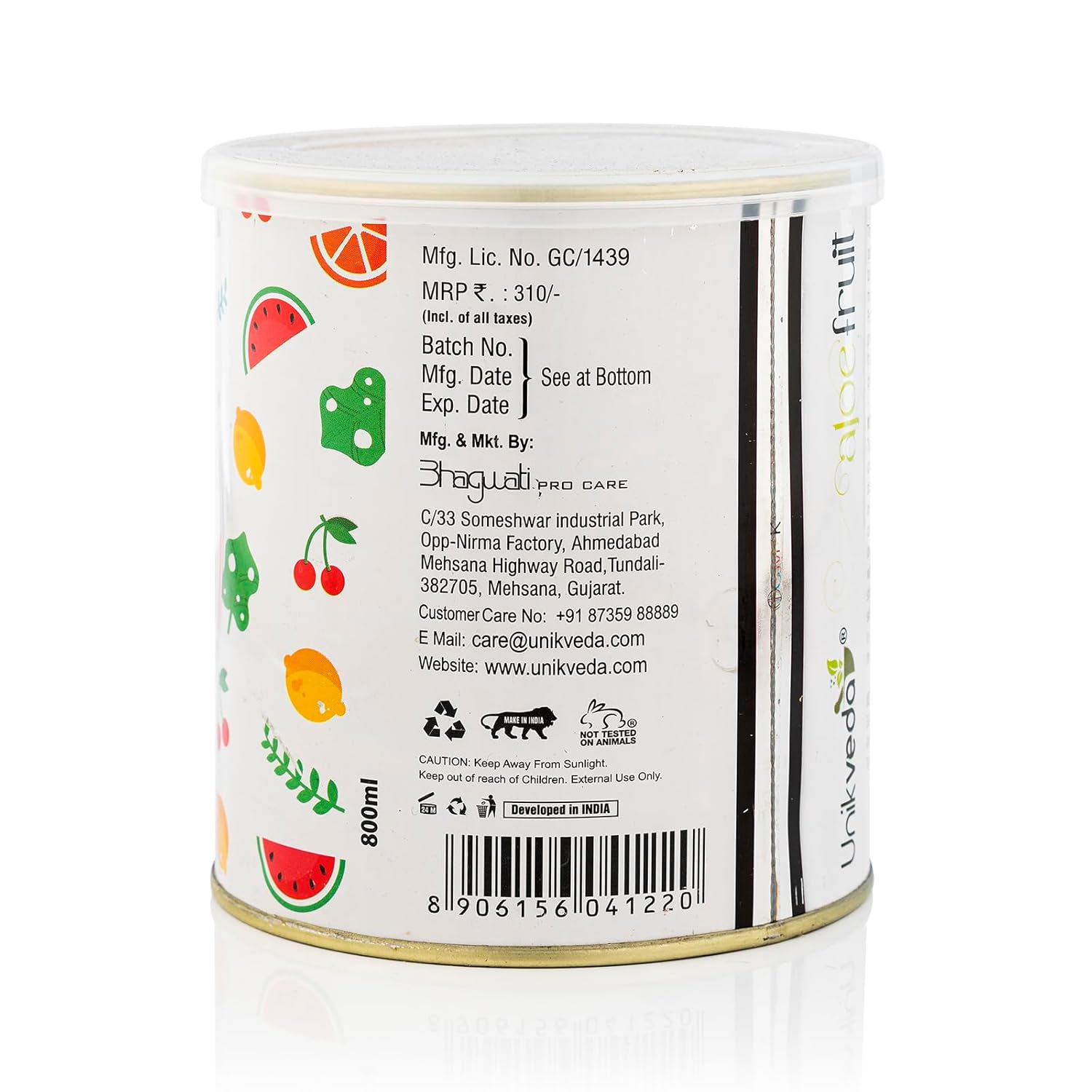 Unikveda Aloe Fruit Wax, hydrosoluble hair removal wax, gentle waxing care, professional salon wax