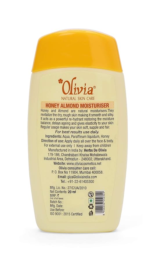 Olivia Honey Almond Moisturiser, daily skin hydration, nourishing body care, soft skin