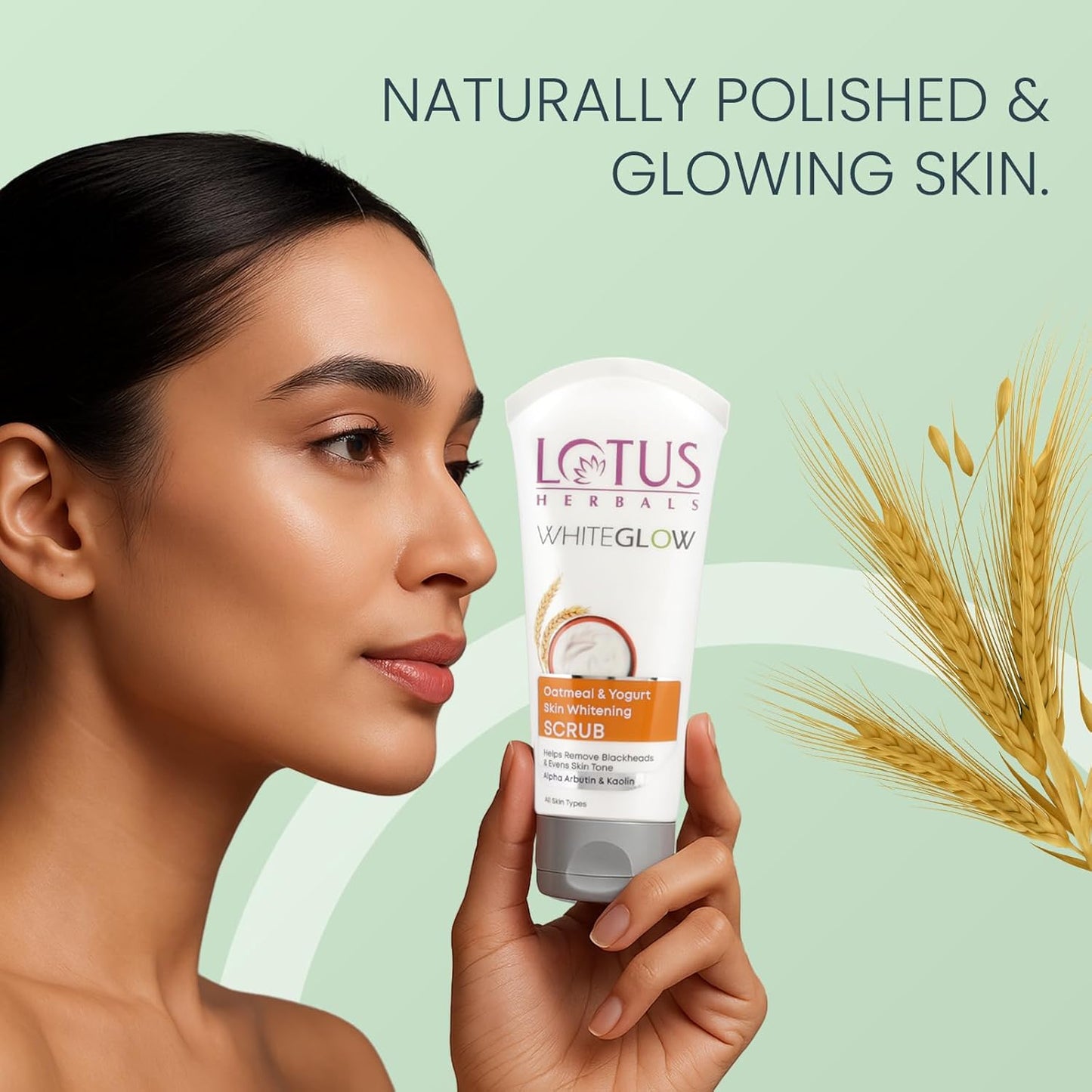 Lotus Herbals WhiteGlow Skin Brightening Scrub, face scrub, oatmeal and yogurt