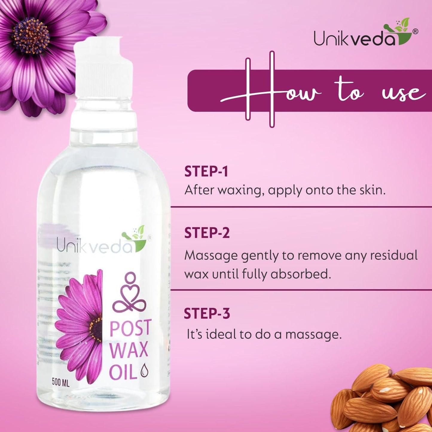 Unikveda Post Waxing Oil, soothing after wax oil, moisturising skin care, salon waxing aftercare, smooth skin