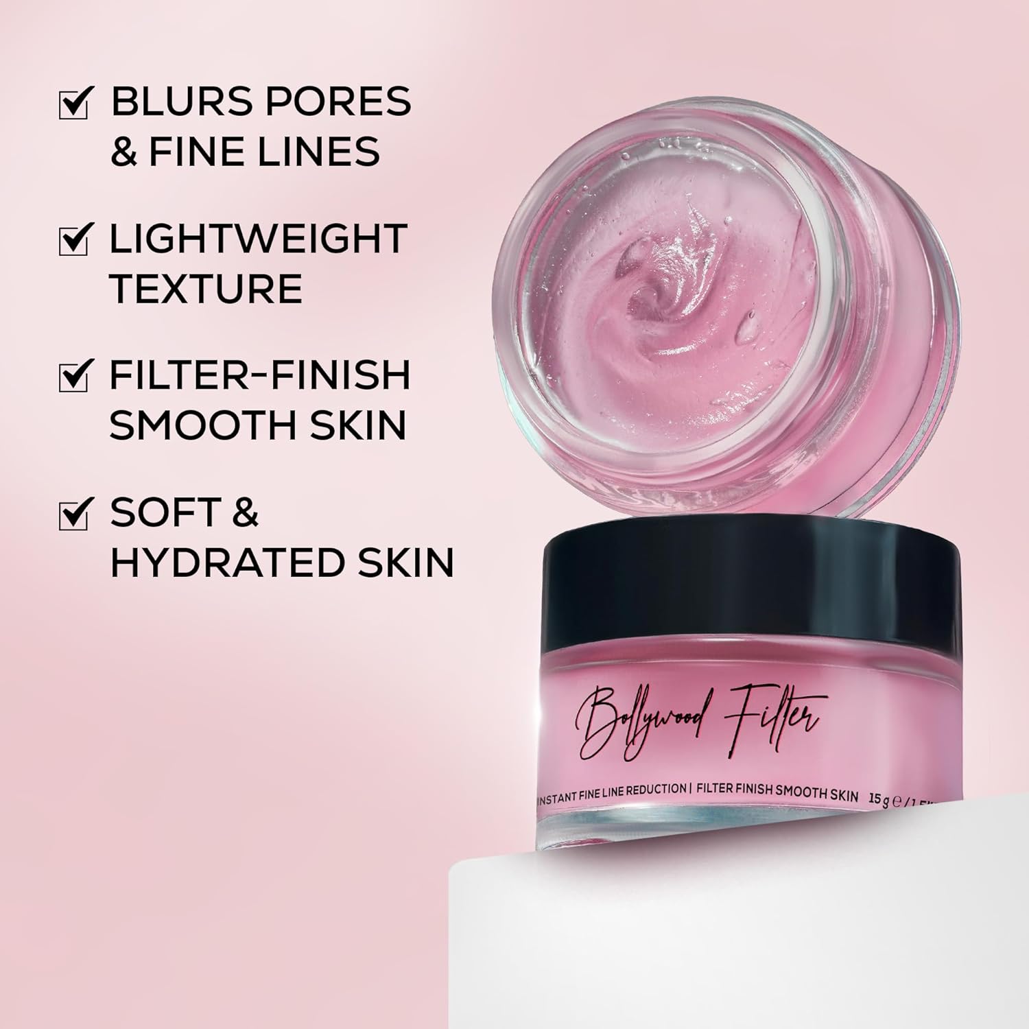 RENEE Bollywood Filter Face Primer (15 g) that blurs fine lines, wrinkles, and pores for a smooth base.