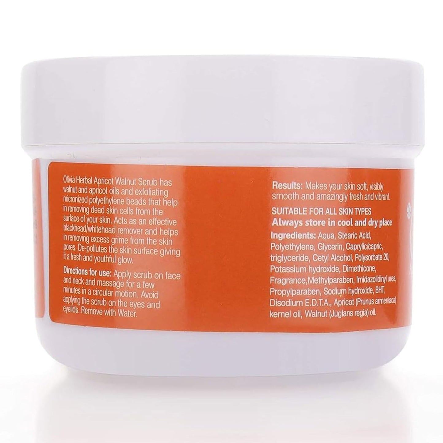 Olivia Apricot Walnut Scrub, deep exfoliation care, smooth skin treatment, face scrub