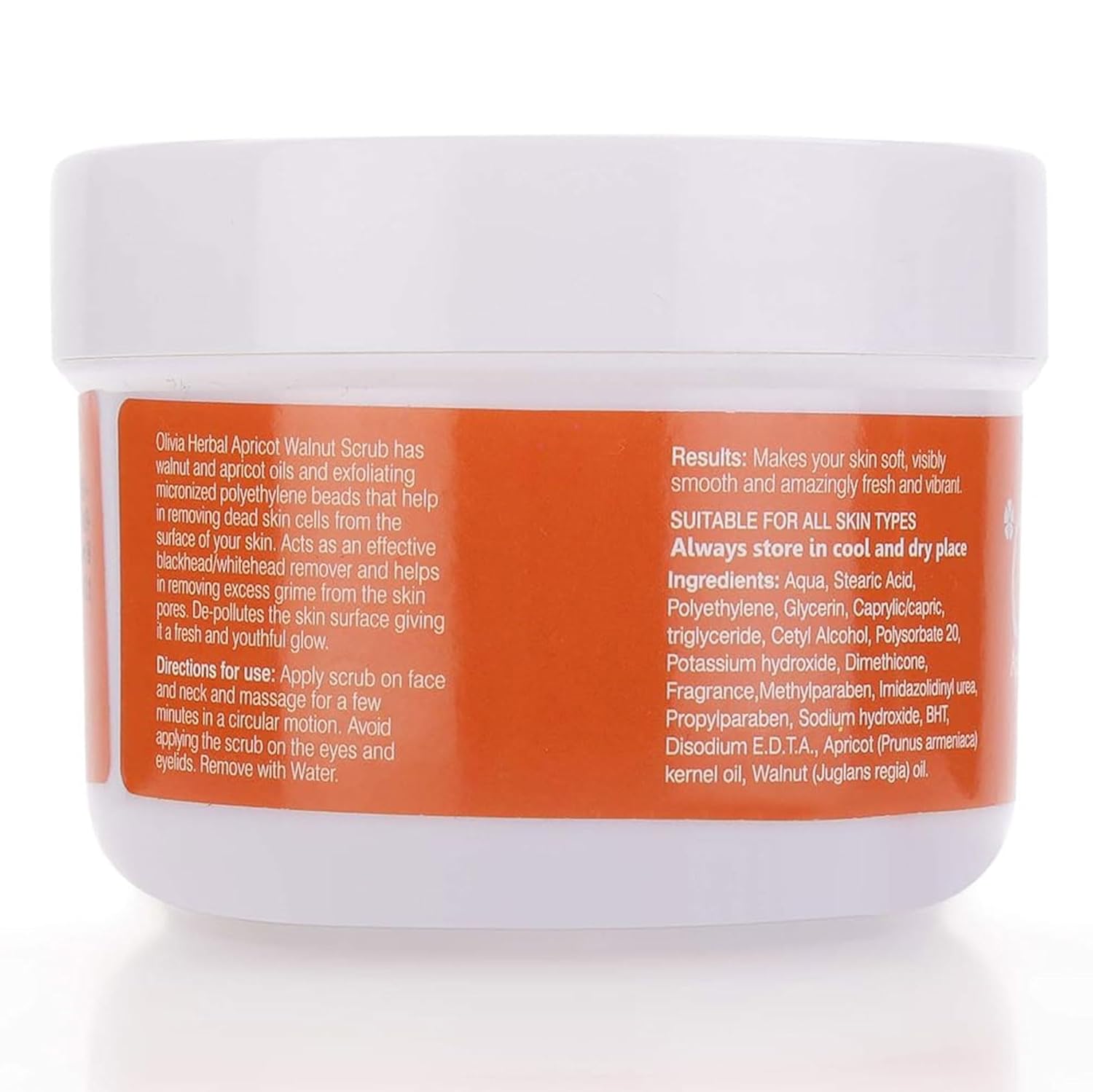 Olivia Apricot Walnut Scrub, deep exfoliation care, smooth skin treatment, face scrub