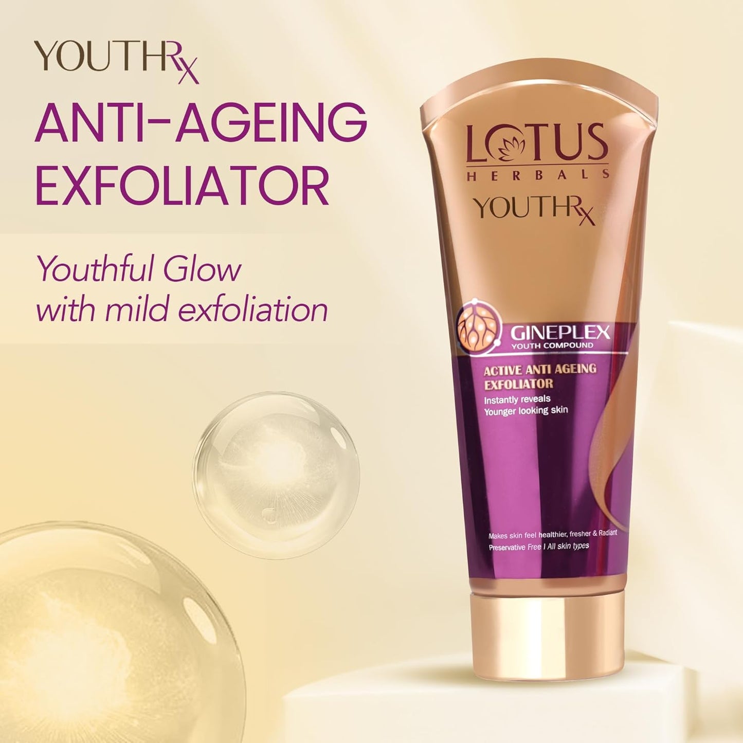 Lotus Herbals YouthRx Active Anti-Ageing Exfoliator, face exfoliator, creamy scrub