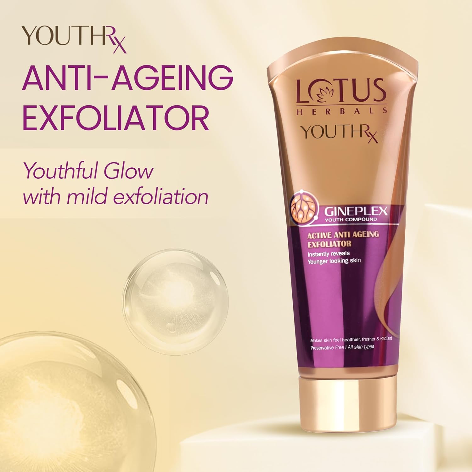 Lotus Herbals YouthRx Active Anti-Ageing Exfoliator, face exfoliator, creamy scrub