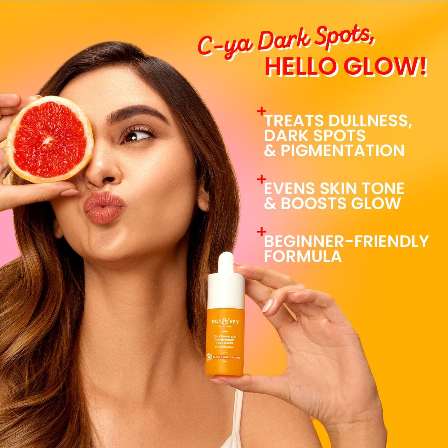 Dot & Key Vitamin C E Serum, brightening skincare serum, glow face care