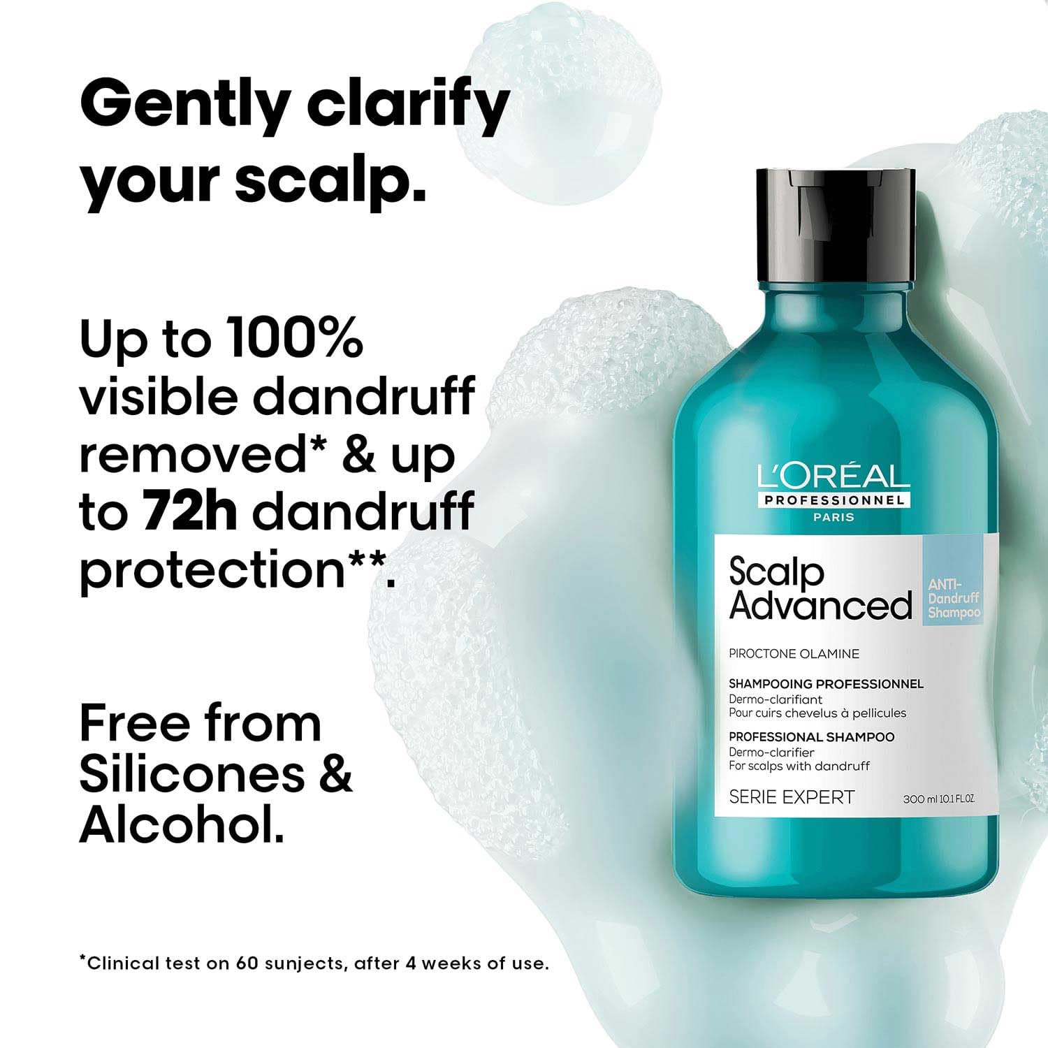 L’Oréal Professionnel Anti-Dandruff Dermo-Clarifier Shampoo 300ml for cleaner, flake-free scalp
