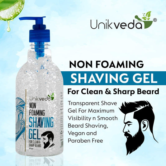 Unikveda Hydrating & Nourishing Non-Foaming Shaving Gel, shaving gel, aloe vera shaving gel, herbal shaving gel, smooth shave, skin comfort