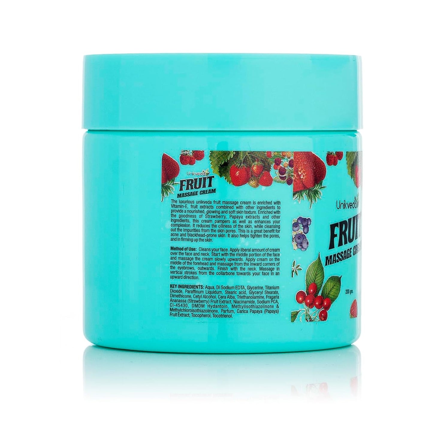 Unikveda Fruit Massage Cream, fruit based massage cream, almond extract skin care, nourishment, professional massage