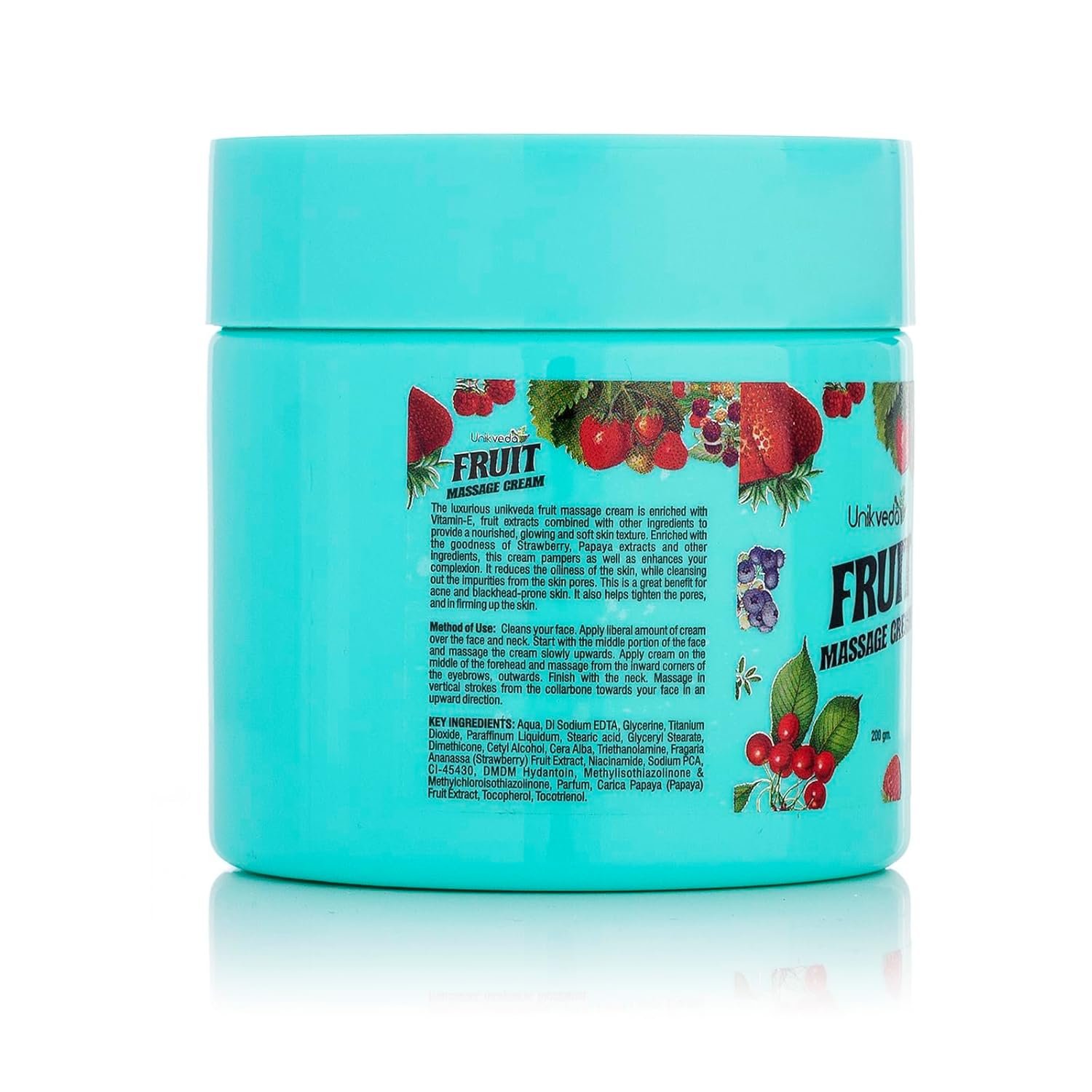Unikveda Fruit Massage Cream, fruit based massage cream, almond extract skin care, nourishment, professional massage