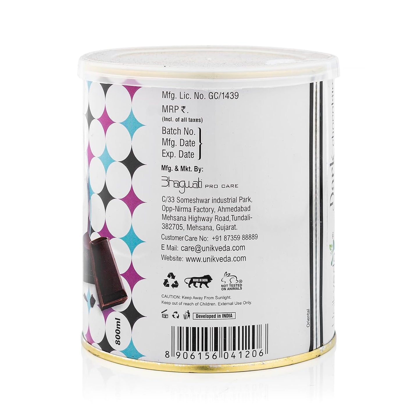 Unikveda Dark Chocolate Wax, hair removal wax, smooth waxing care, professional salon wax, skin comfort