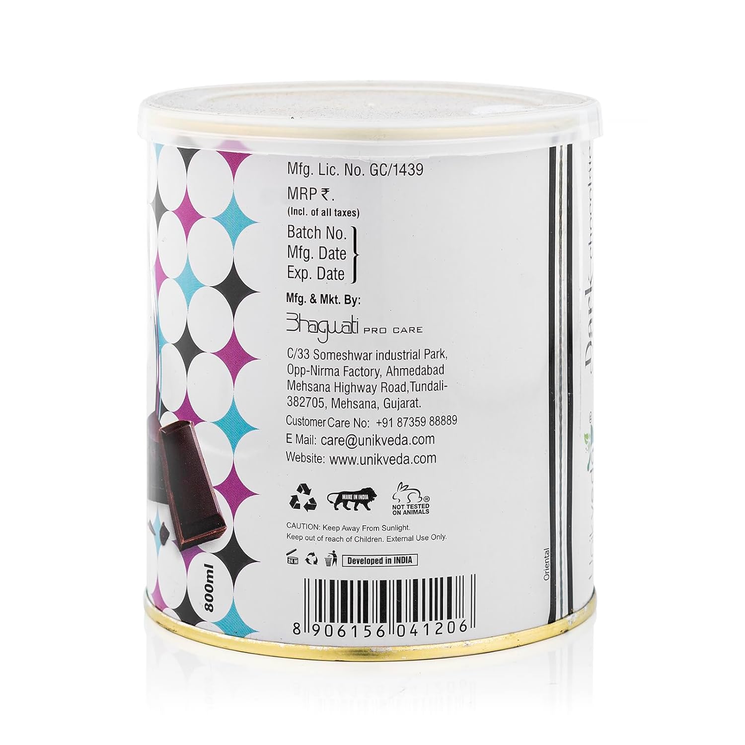 Unikveda Dark Chocolate Wax, hair removal wax, smooth waxing care, professional salon wax, skin comfort