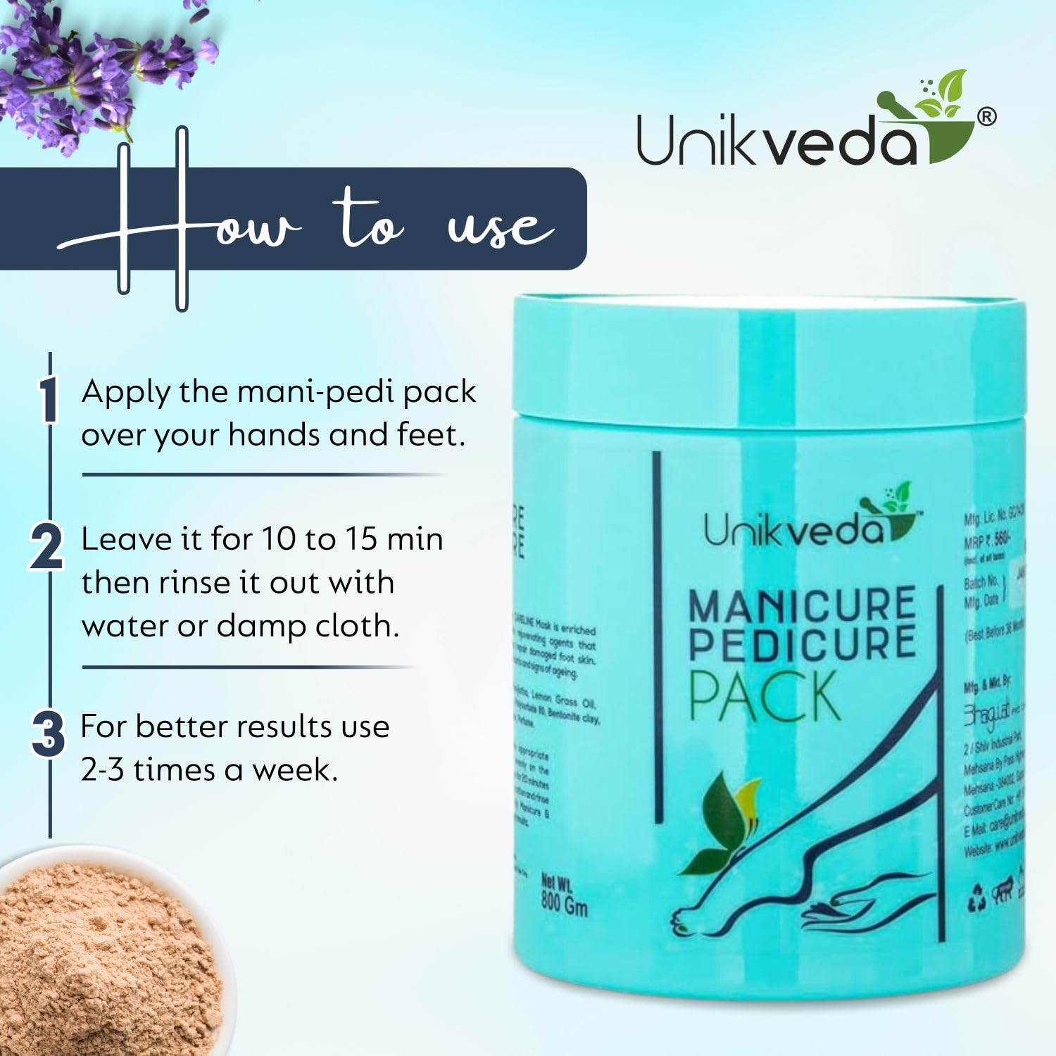 Unikveda Lavender Mani Pedi Pack, lavender spa care, skin conditioning