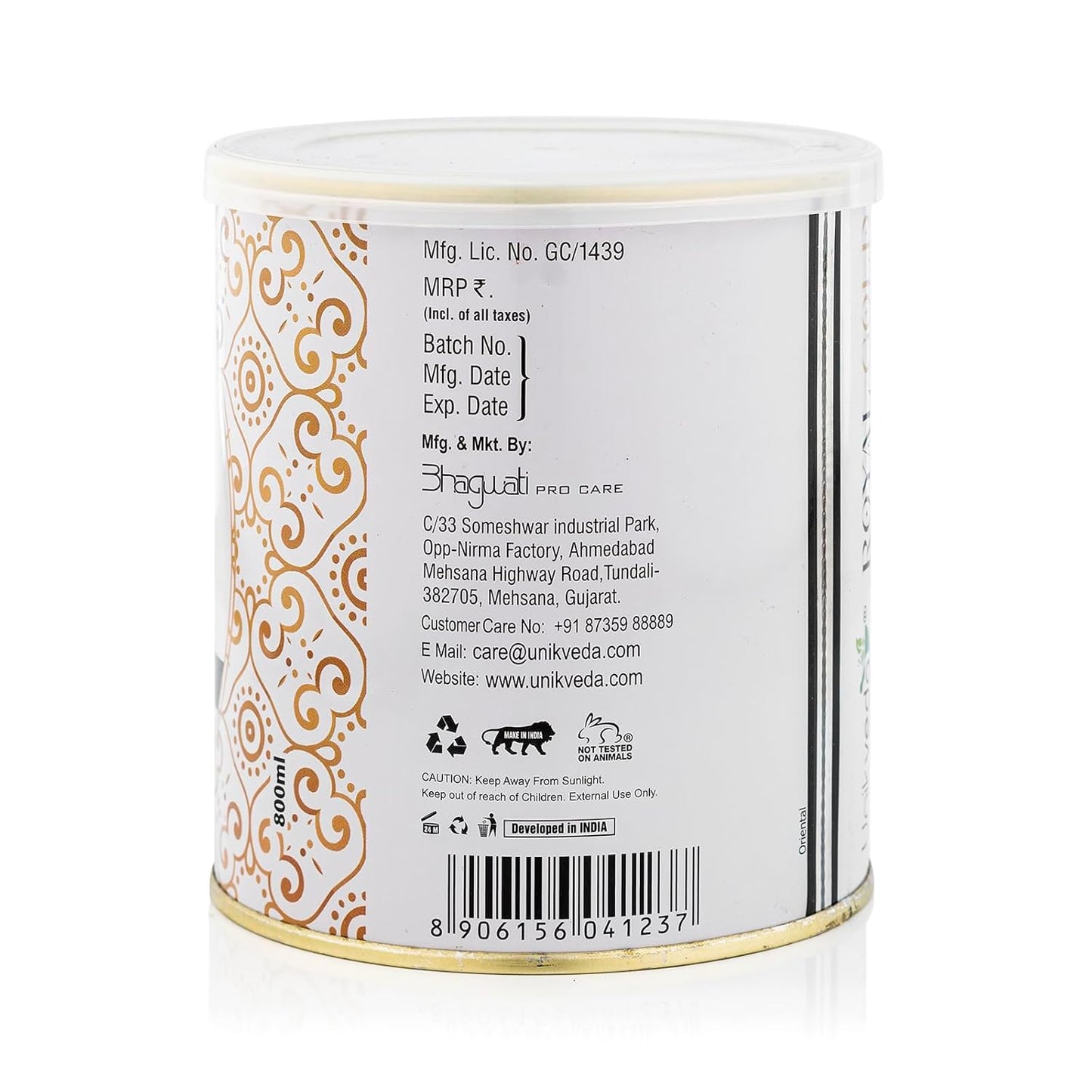 Unikveda Royal Gold Wax, gold infused hair removal wax, premium waxing care, salon wax, smooth skin