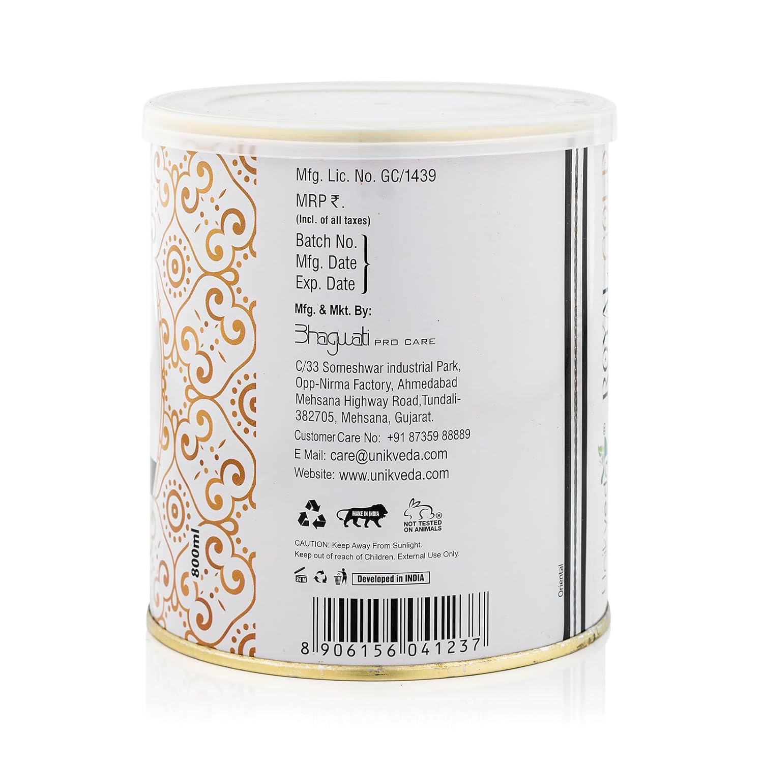 Unikveda Royal Gold Wax, gold infused hair removal wax, premium waxing care, salon wax, smooth skin