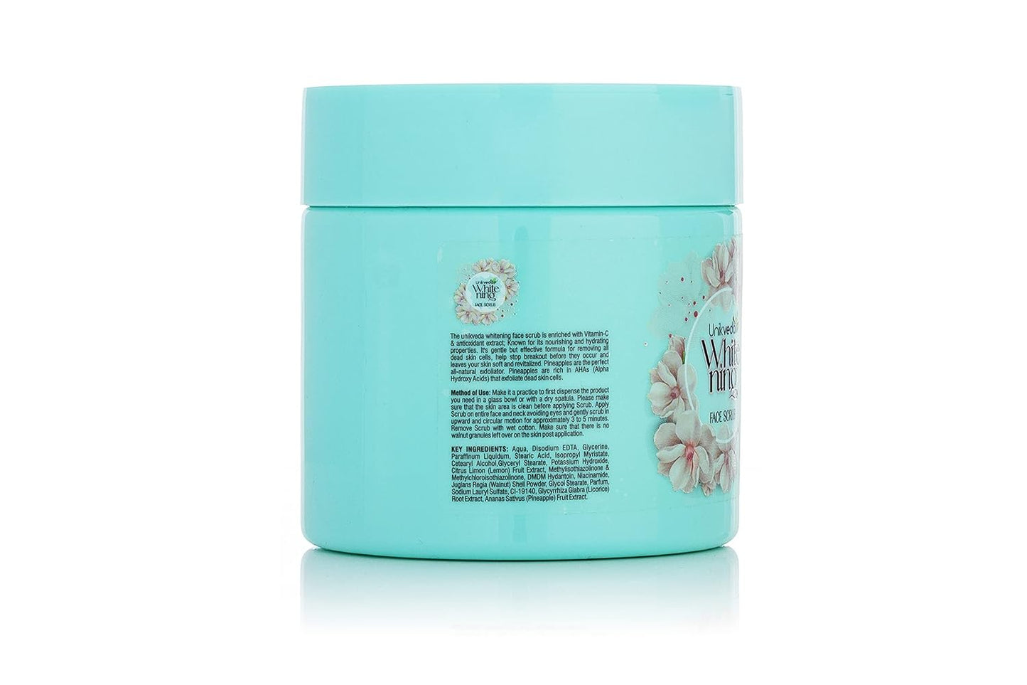 Unikveda Whitening Face Scrub, mild exfoliating scrub, refined skin texture, professional facial care, bright skin