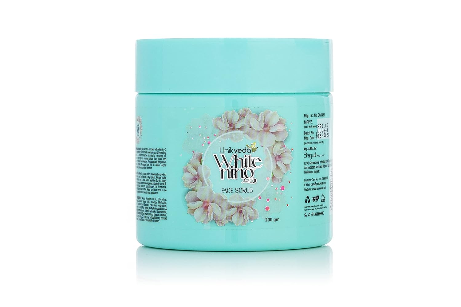 Unikveda Whitening Face Scrub, mild exfoliating scrub, refined skin texture, professional facial care, bright skin