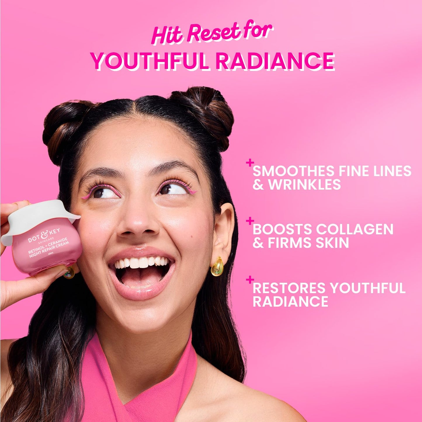 Dot & Key Retinol Night Repair Cream, overnight skin renewal, retinol ceramide care, night skincare cream, repair care