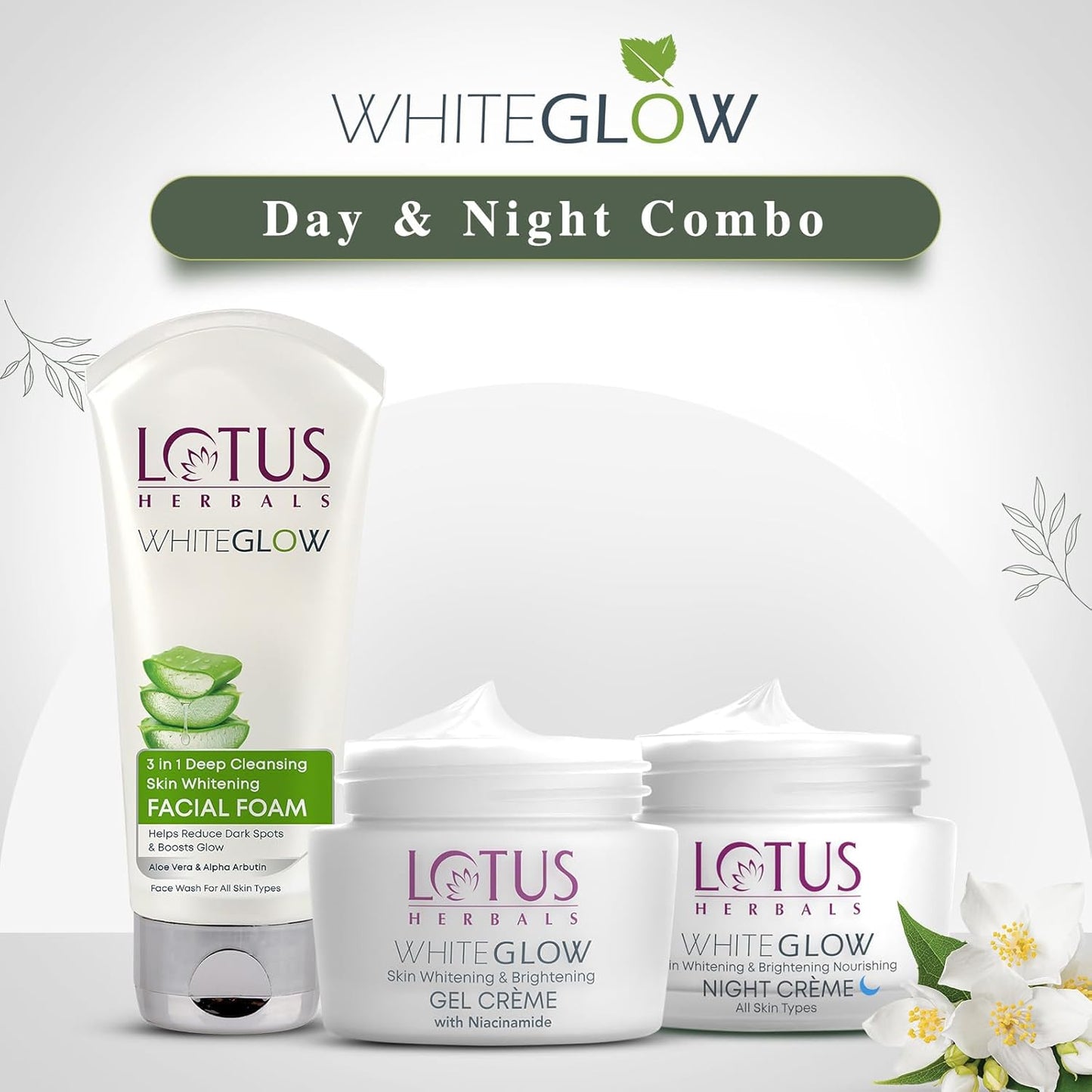 Lotus Herbals WhiteGlow Day and Night Pack, skincare kit, dual cream set