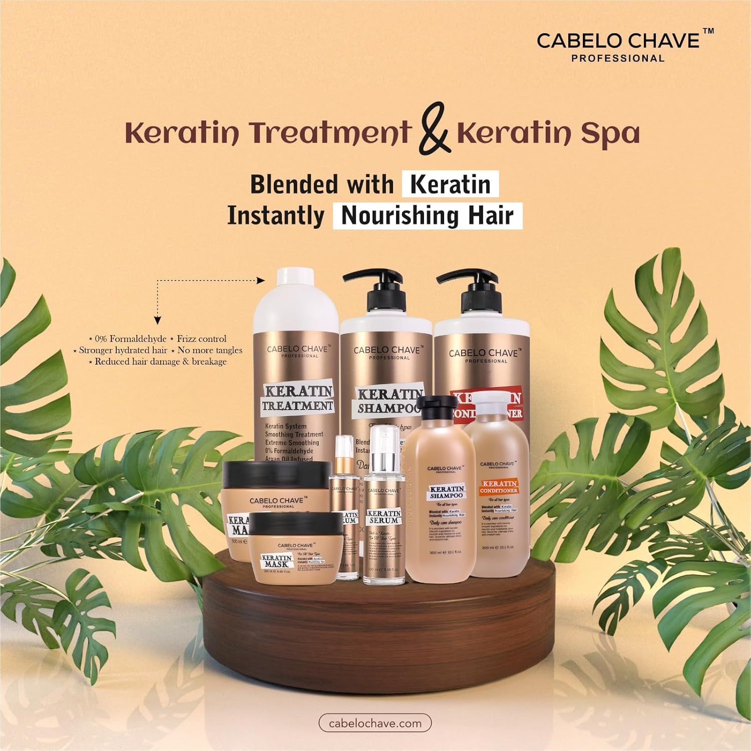 Cabelo Chave Keratin Serum For Frizz Control & Shiny Hair 50ml