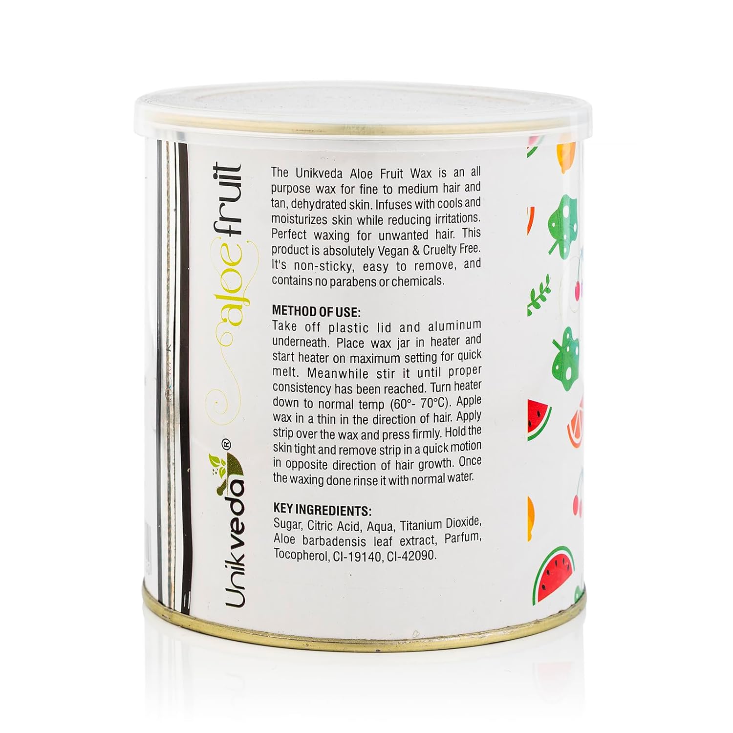 Unikveda Aloe Fruit Wax, hydrosoluble hair removal wax, gentle waxing care, professional salon wax