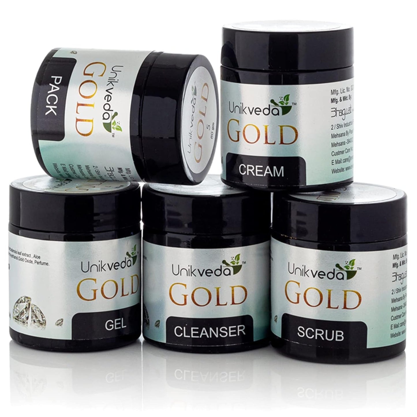 Unikveda Gold Skin Glow Facial Kit, gold infused facial, radiant skin care, professional facial, salon system