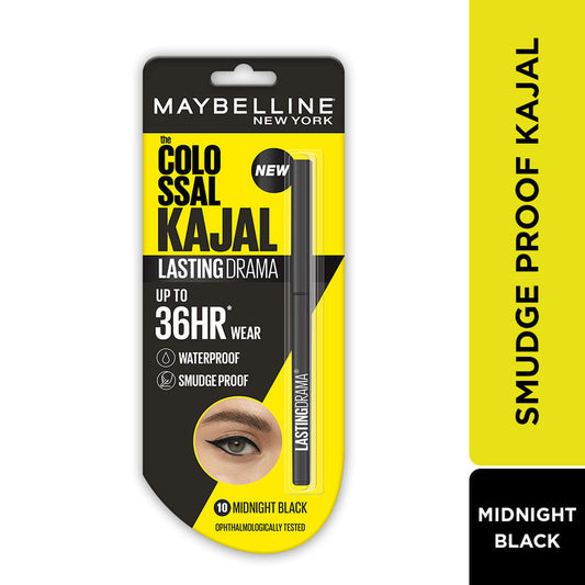 Maybelline New York Colossal Lasting Drama Kajal � 10 Midnight Black|0.31 gms|MRP 299