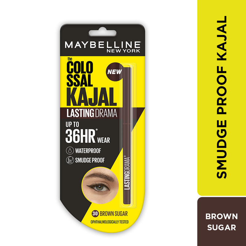 Maybelline New York Colossal Lasting Drama Kajal � 30 Brown Sugar|0.31 gms|MRP 299