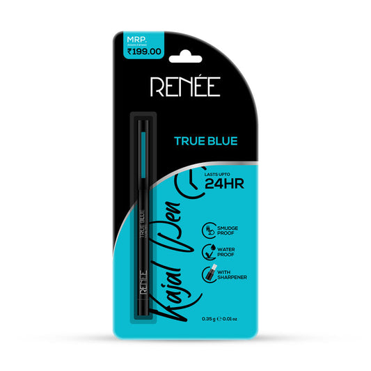 Renee Kajal Pen With Sharpener - True Blue|0.35 gms|MRP 199