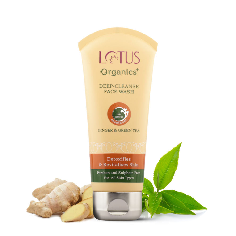 Lotus Organics Green Tea & Ginger Deep Cleanse Face Wash|80 gms|MRP 295