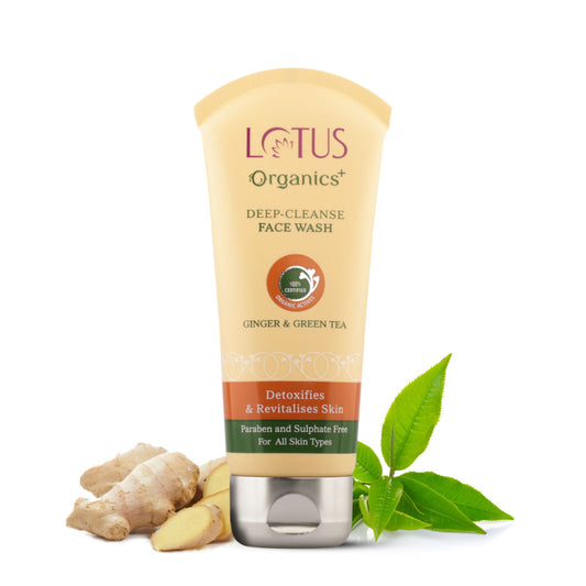 Lotus Organics Green Tea & Ginger Deep Cleanse Face Wash|80 gms|MRP 295