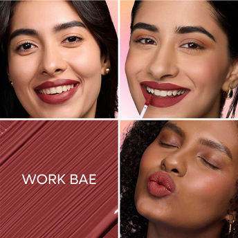 Nykaa All Day Matte Long Lasting Transferproof Liquid Lipstick - Work Bae|2.1 ml|MRP 425