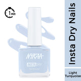Nykaa Insta Dry Fast Drying Nail Enamel Polish Boho Blue 355 - Light Turquoise|9 ml|MRP 229